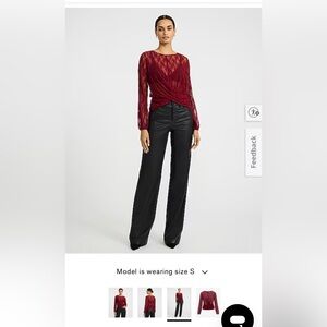 EXPRESS  Lace Twist Front Long Sleeve Top Small